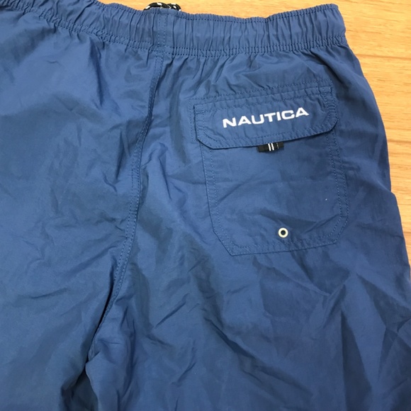 Mens Nautica Sz Small Swim Trunk Shorts Pool Lined Nylon Pocket Drawstring Beach - Picture 5 of 7